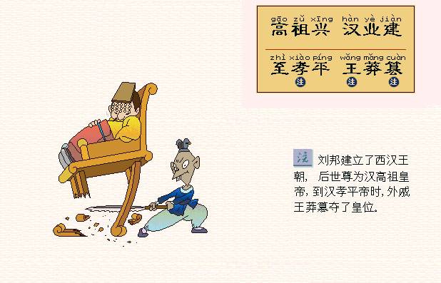 高祖兴，汉业建。至孝平，王莽篡。